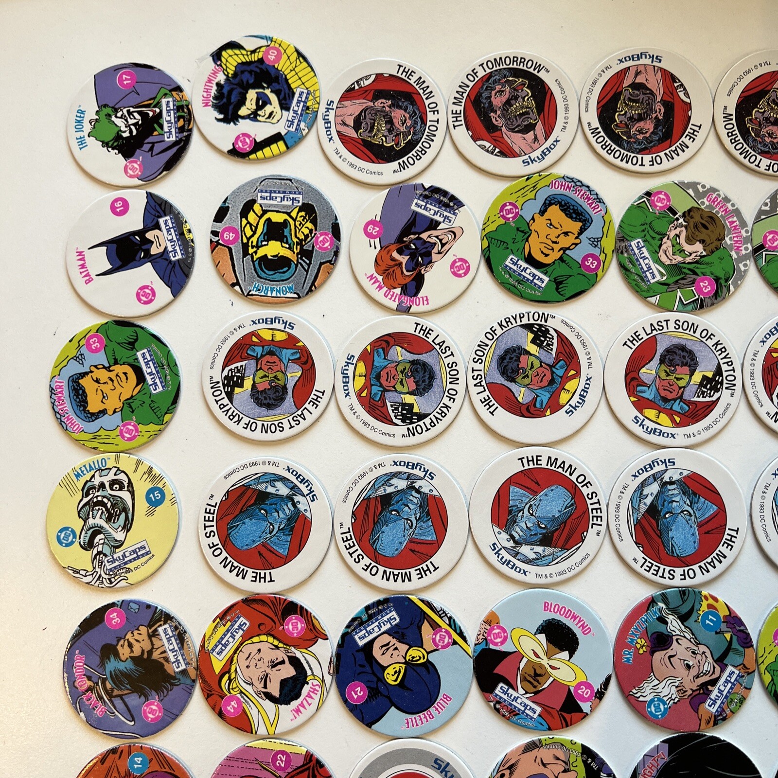 HUGE DC Comics POGS Milk Caps Lot Superman Batman Shazam Green Lantern Joker