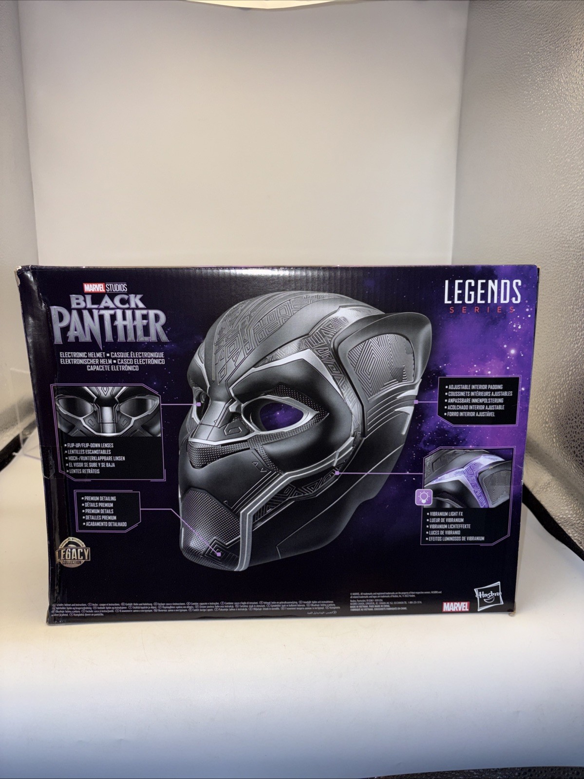 Marvel Legends Series Black Panther Premium Electronic Role Play Helmet #B READ