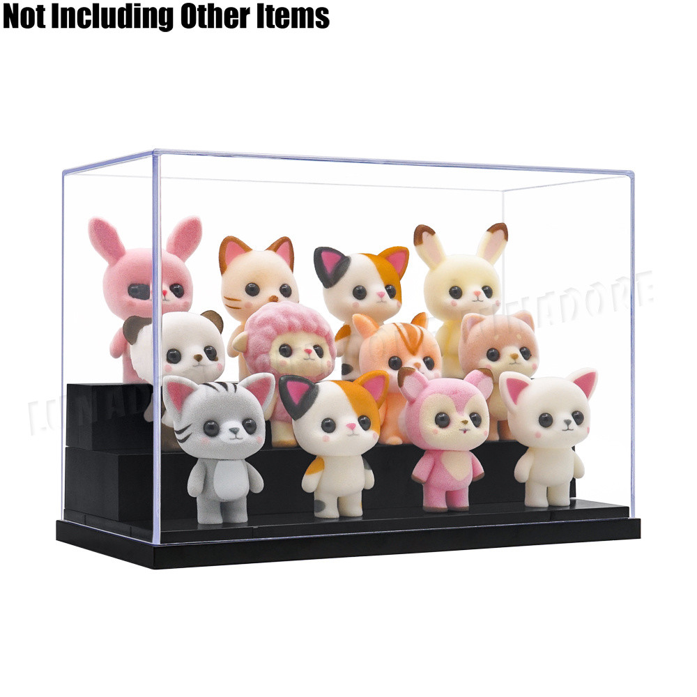 US 10.2&Prime; Clear Acrylic Display Case Big Perspex Box Plastic Base Dustproof 3Step