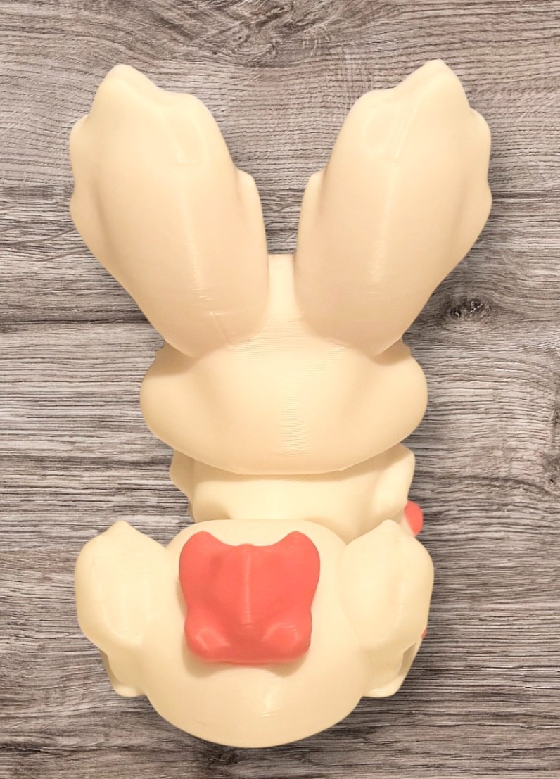 3D Printed – 3&Prime; Rabbit – White / Pink – #3027-0103