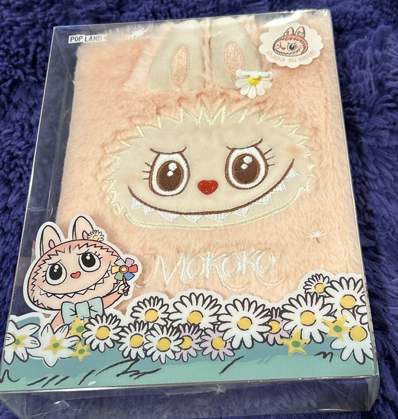 Authentic Pop Mart Pink Mokoko Labubu Plush Notebook Pop Land New Exclusive