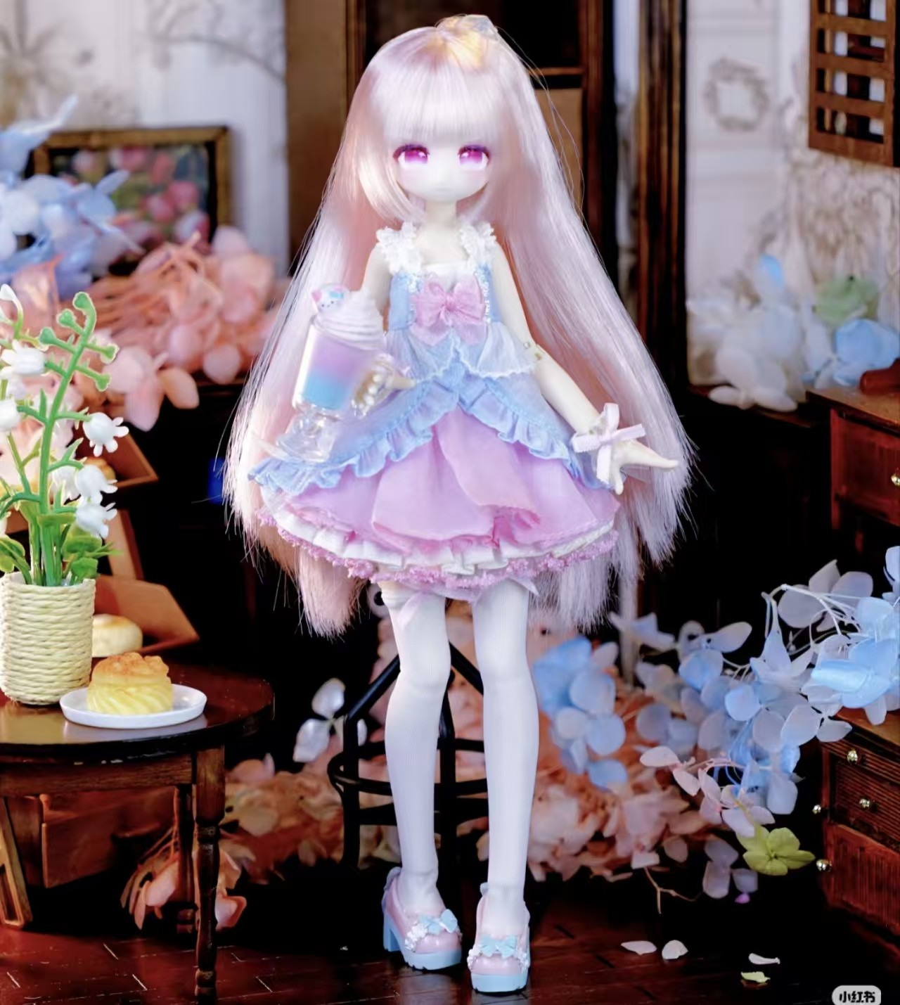 Momotale Rose Sea Salt Milk Tea 8.6In Bjd Dressable Action Figure Gift In Stock