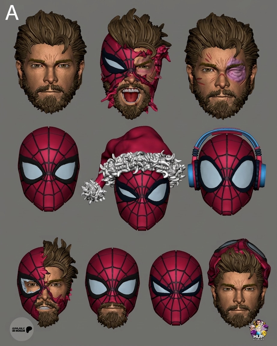 1/12 Ultimate Spider-Man Head Sculpt Unpainted