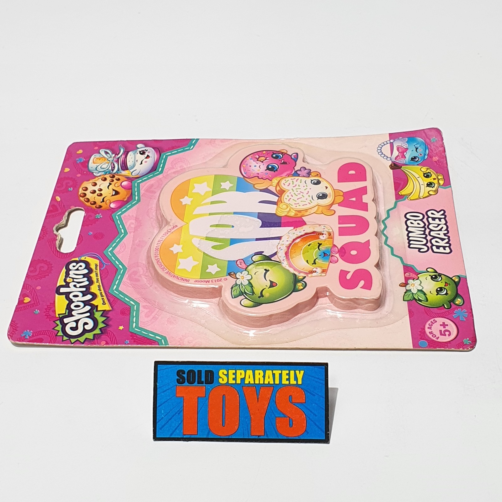 Shopkins SPK SQUAD JUMBO ERASER multicoloured rainbow heart NEW sealed shoppies