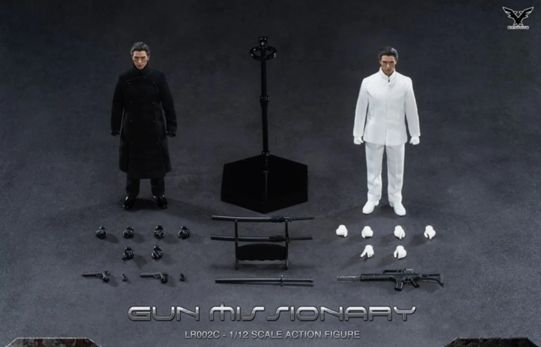 BroToys 1/12 Black & White Gun Missionary Action Figure