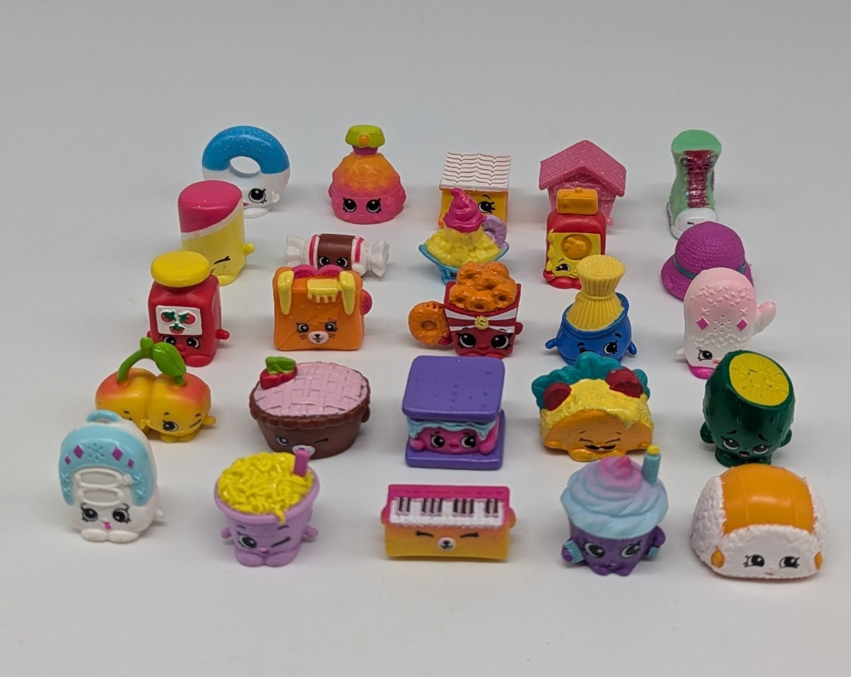 Shopkins Figures Lot of 25 Mixed Seasons Fast Food Household Fair Hats Candy