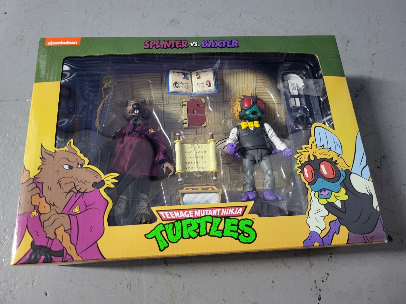 TARGET EXCLUSIVE, NECA, TMNT SPLINTER VS BAXTER ACTION FIGURE 2 PACK, NIB