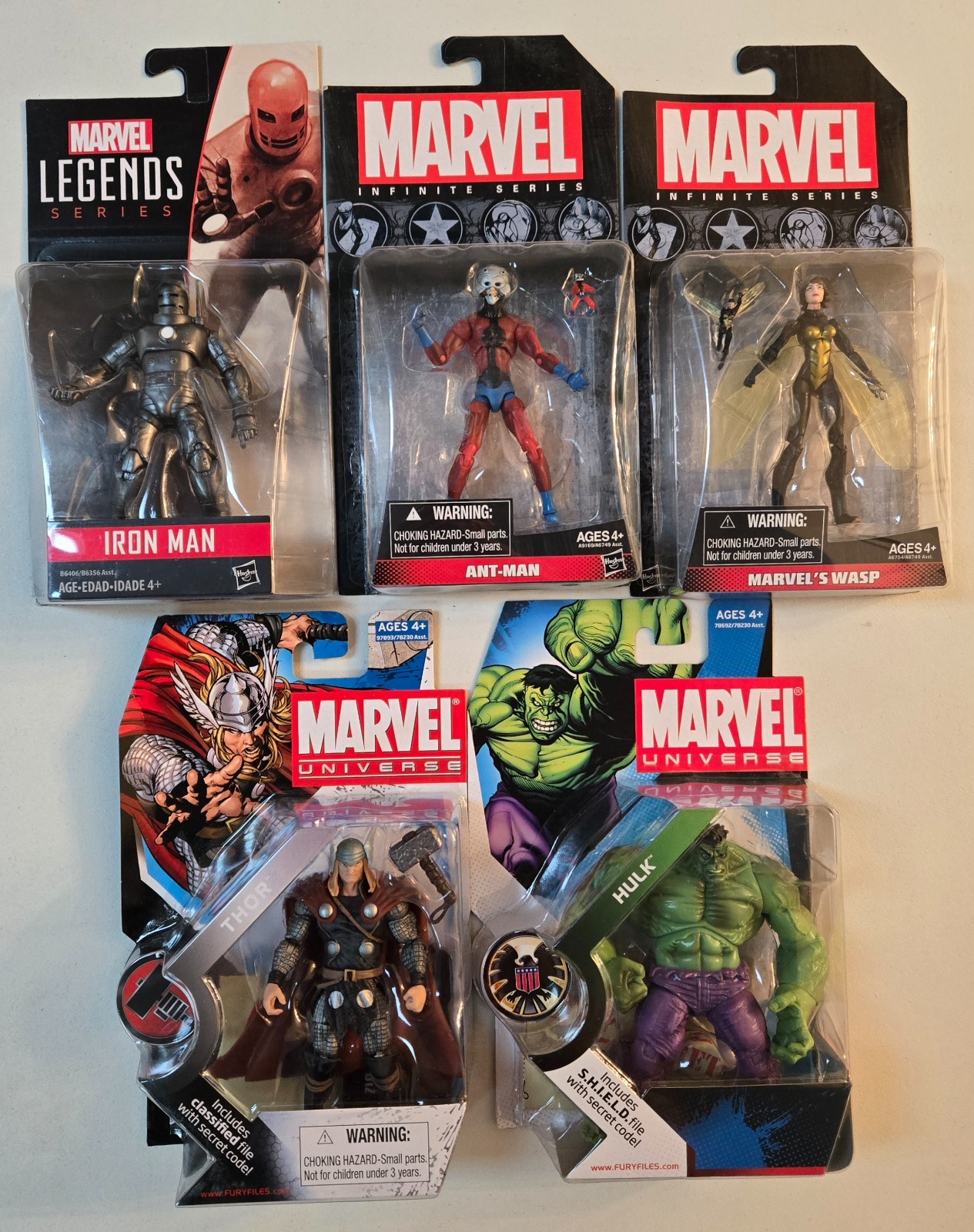 Marvel Figure 3.75&Prime; Original Avengers Iron Man Thor Ant-Man Wasp Hulk