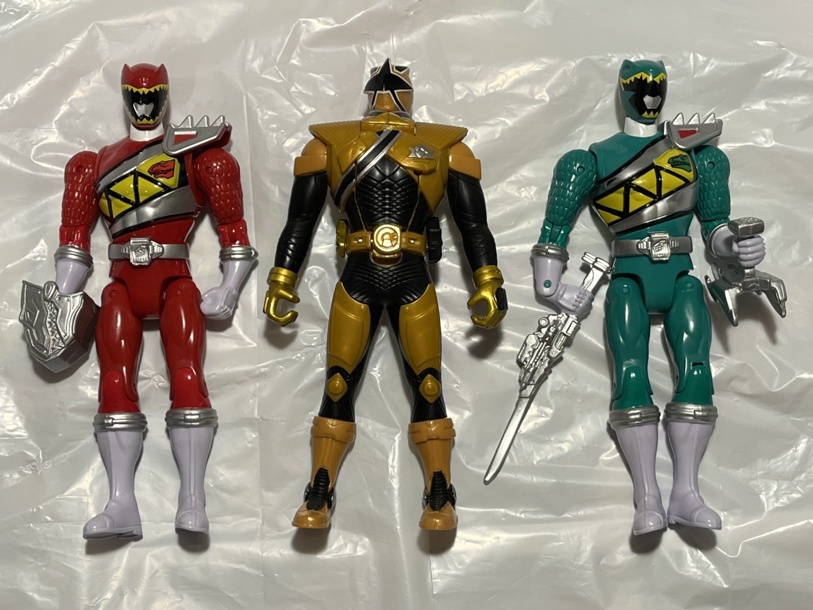 Mighty Morphin Power Rangers Ninja Ranger Lot of 3 RED GOLD GREEN