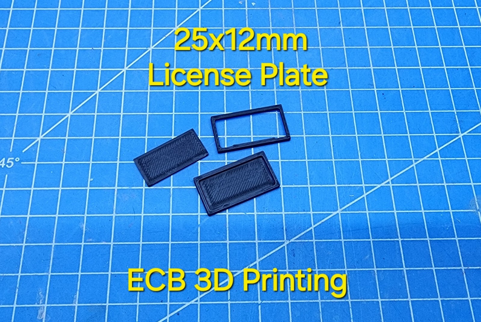 ECB 3D Printing License Plate 25 x 12mm