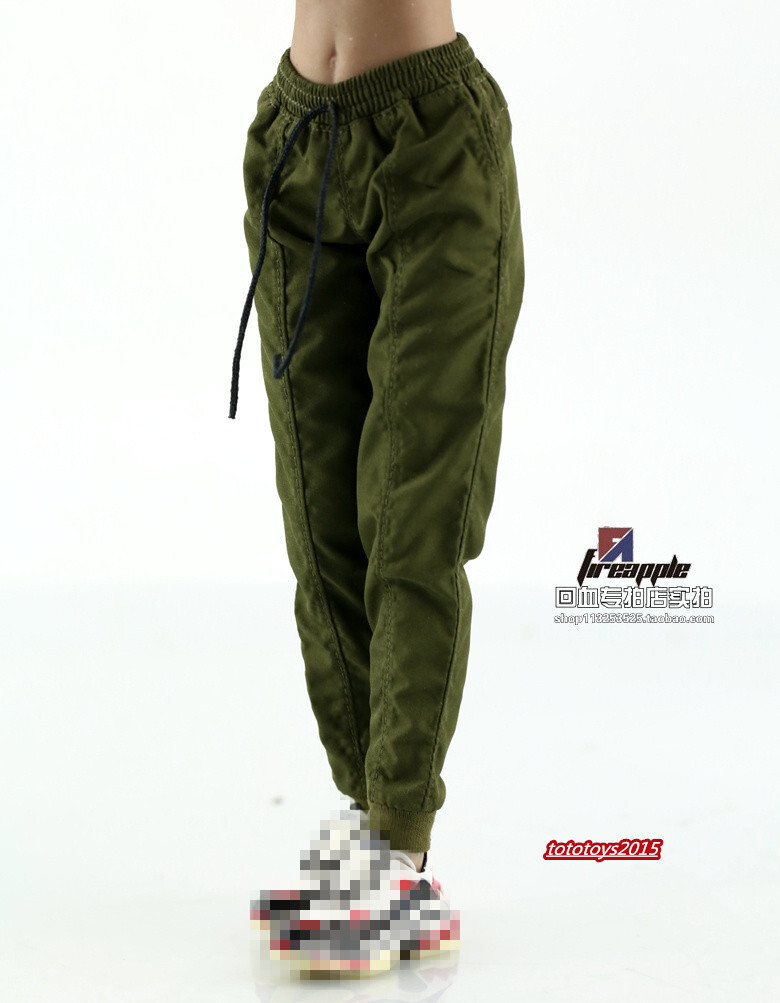 1/6 Green Casual Slim Pants Trousers Clothes Fit 12 » Female Action Figure Body