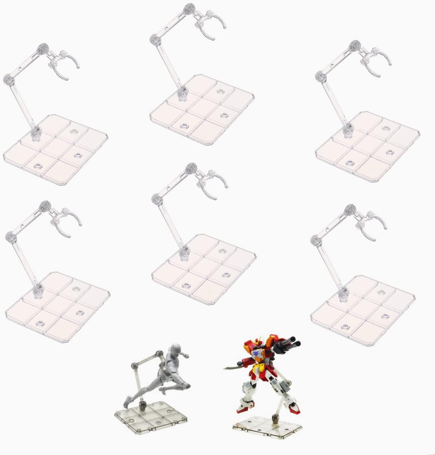 6 Pcs of HG144 Action Figure Stand, Display Holder Base, Doll Model Support Stan