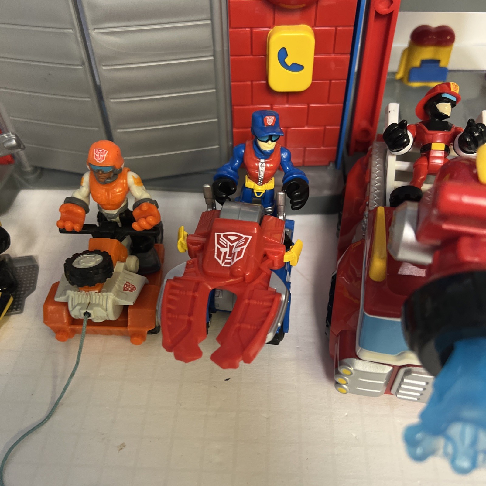 Huge Hasbro Rescue Bots Transformers Assortment Firehouse Minifigures Tools NICE