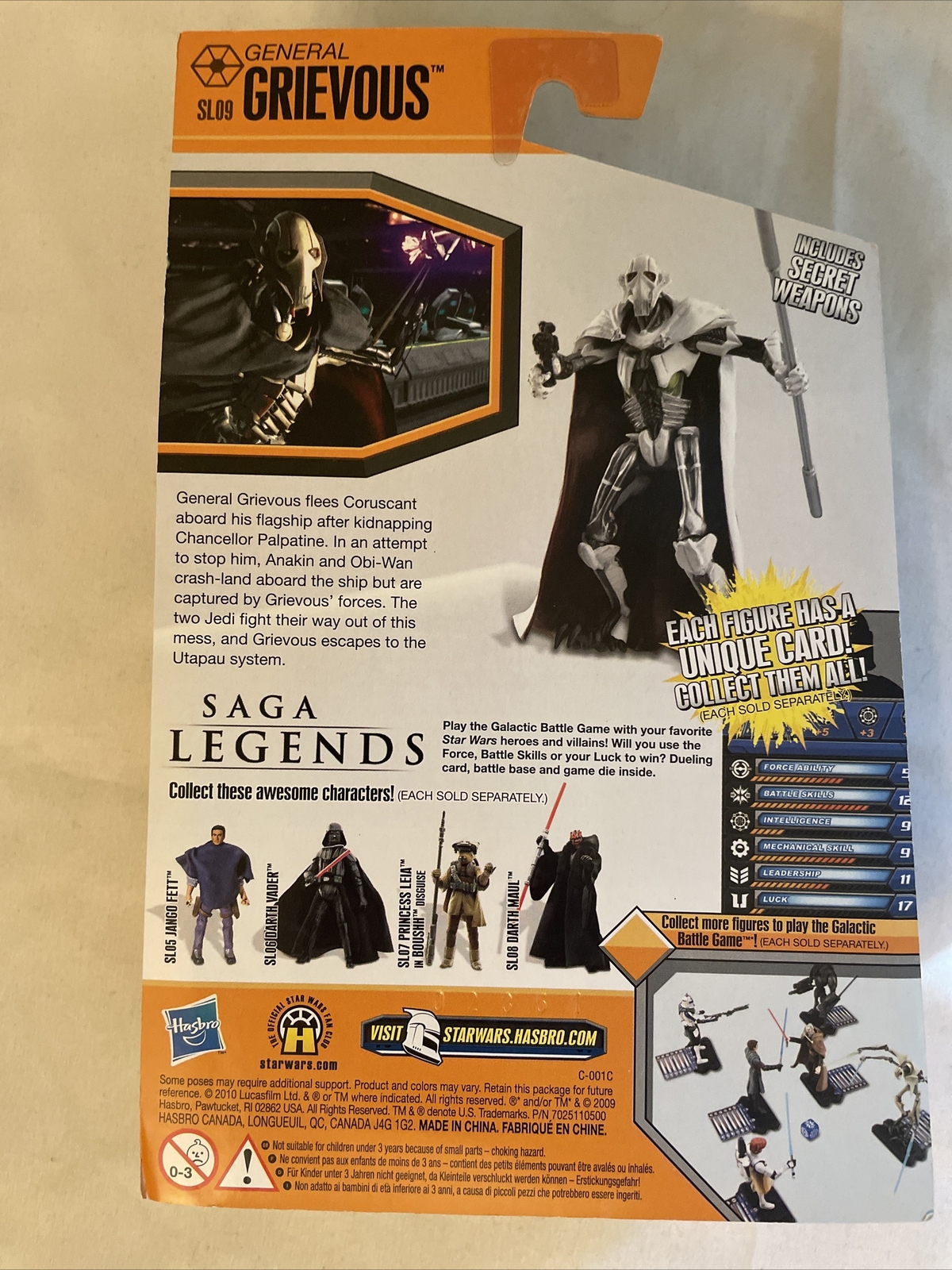 NEW 2010 ~ Star Wars Saga Legends General Grievous SL09 Hasbro