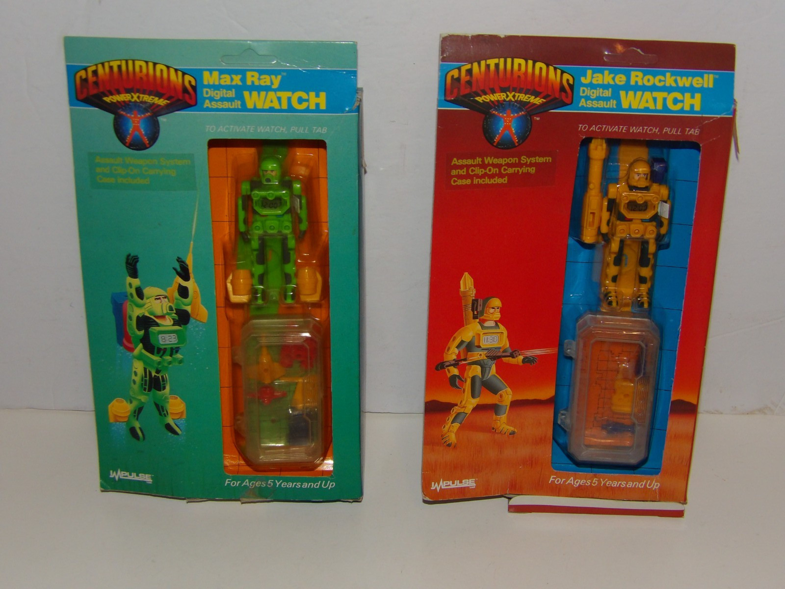 CENTURIONS KENNER JAKE ROCKWELL AND MAX RAY IMPULSE ASSAULT WRIST WATCH VINTAGE