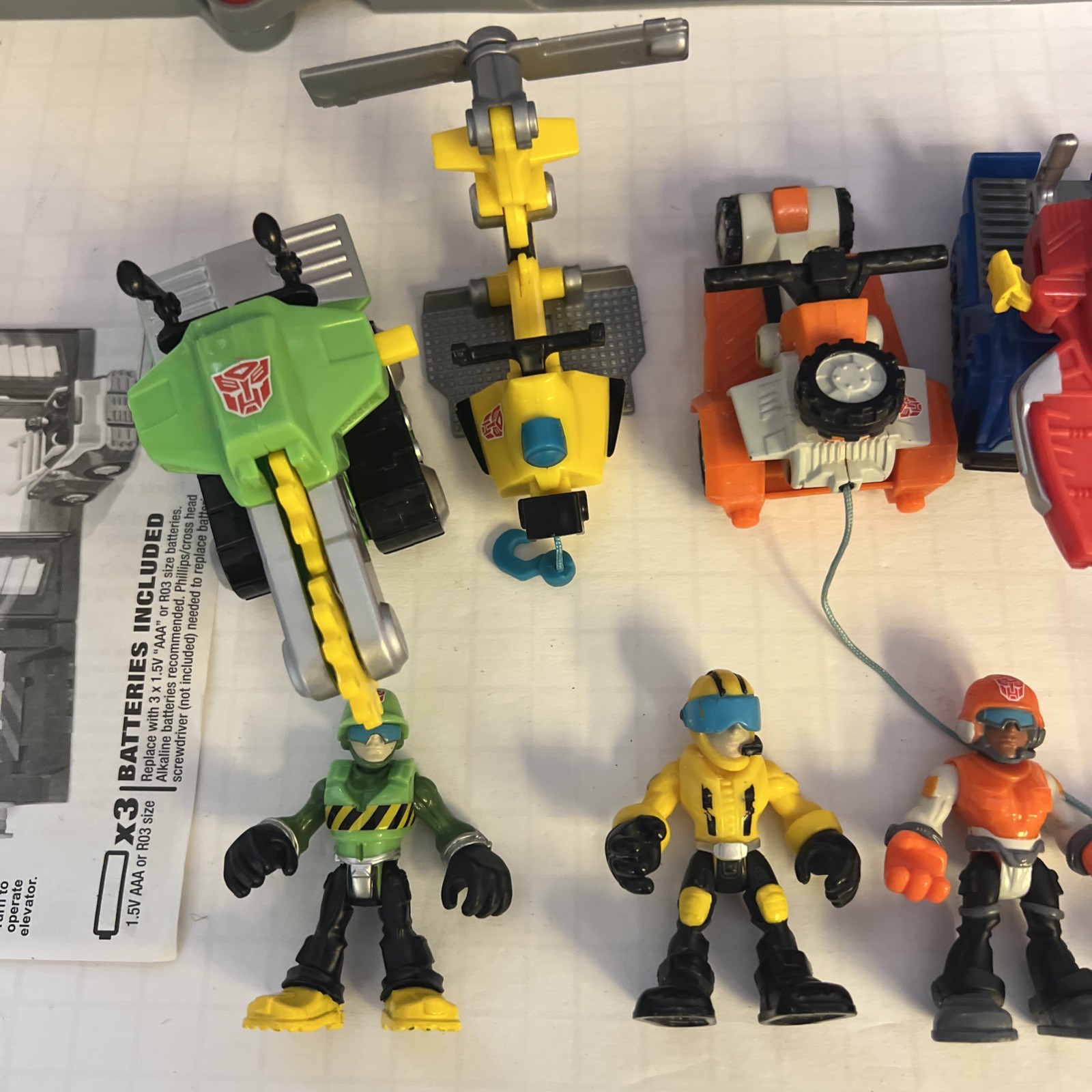 Huge Hasbro Rescue Bots Transformers Assortment Firehouse Minifigures Tools NICE