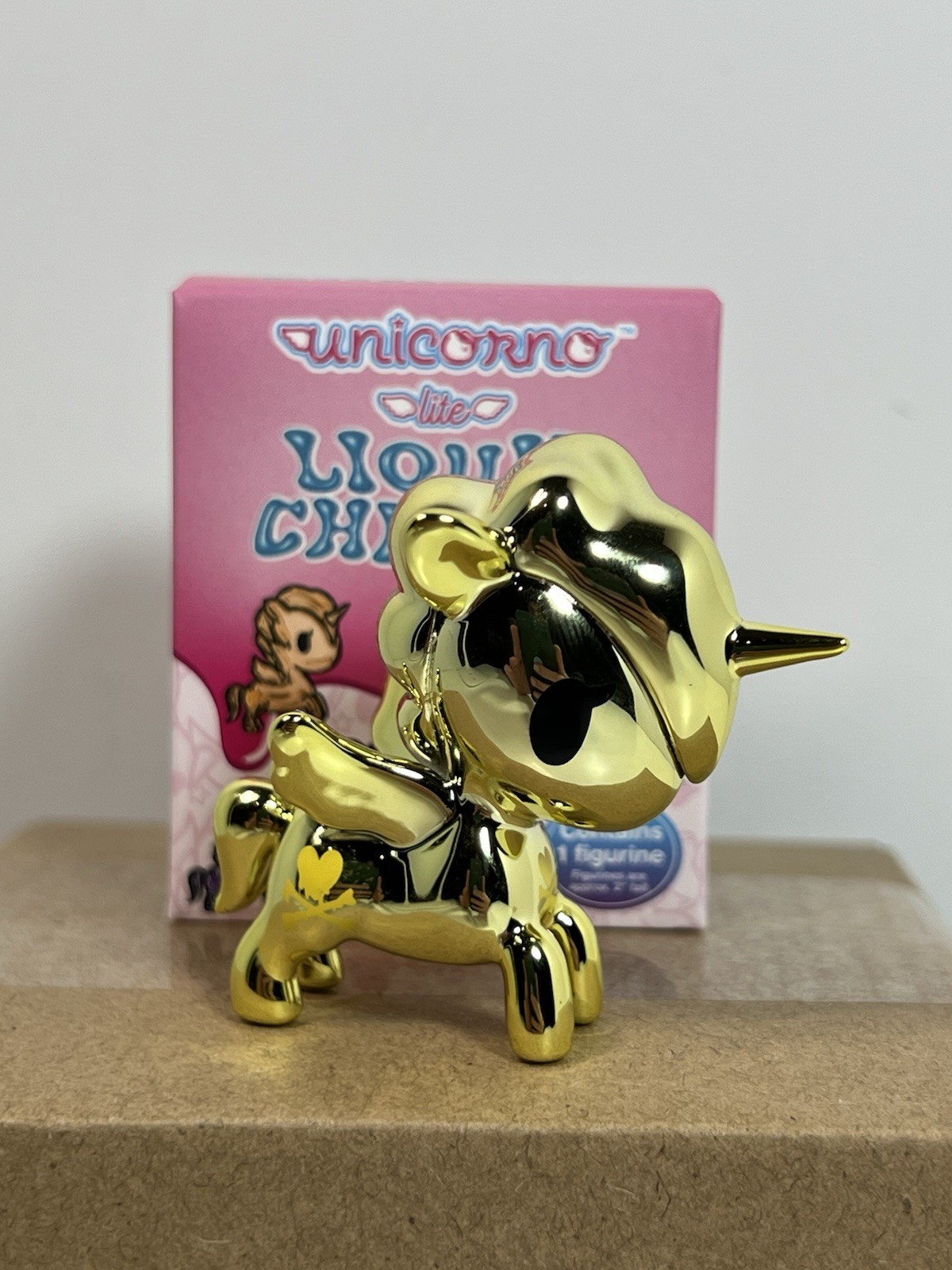 Tokidoki Unicorno Lite Lemon Liquid Chrome 2&Prime; Vinyl Figure New w/ Box