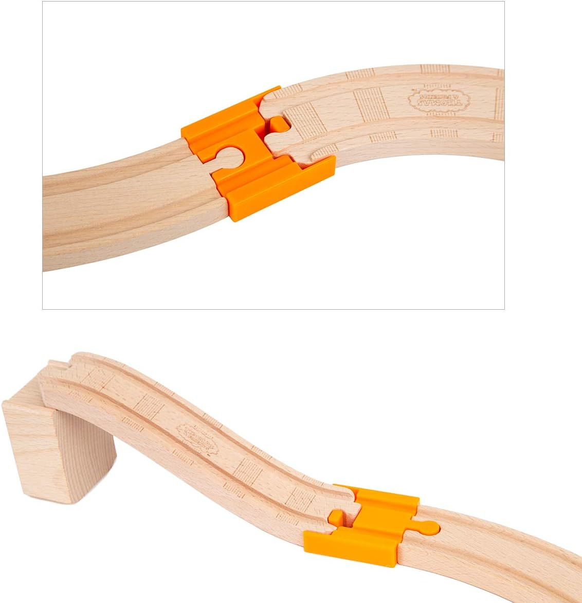 ® Toys 8 Pcs Wooden Train Track Male-Male Female-Female Adapter Pack Fits Thomas