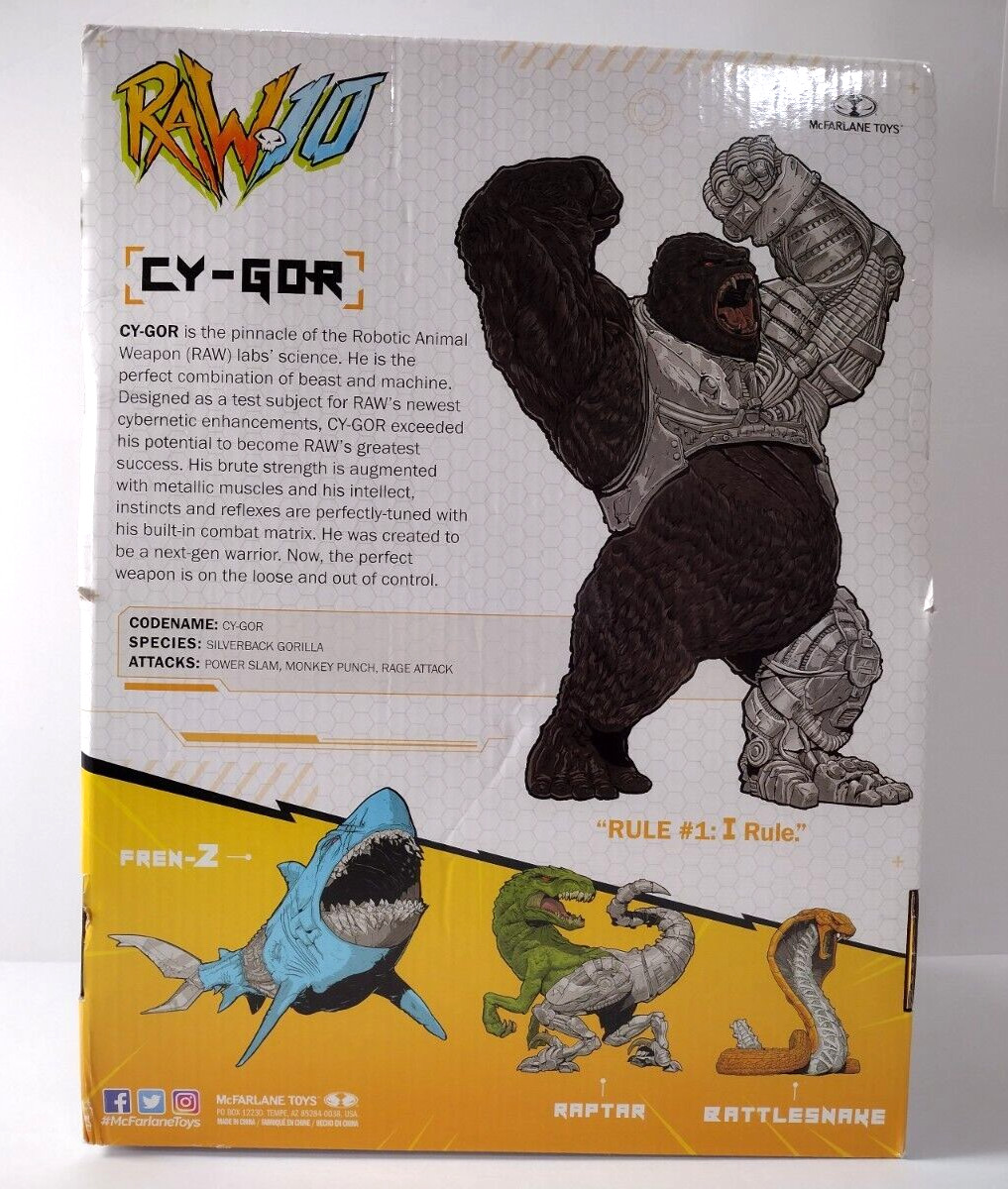 McFarlane Raw 10 CY-GOR Robot Animal Weapon 10.5&Prime; Gorilla Action Figure Toy NEW!