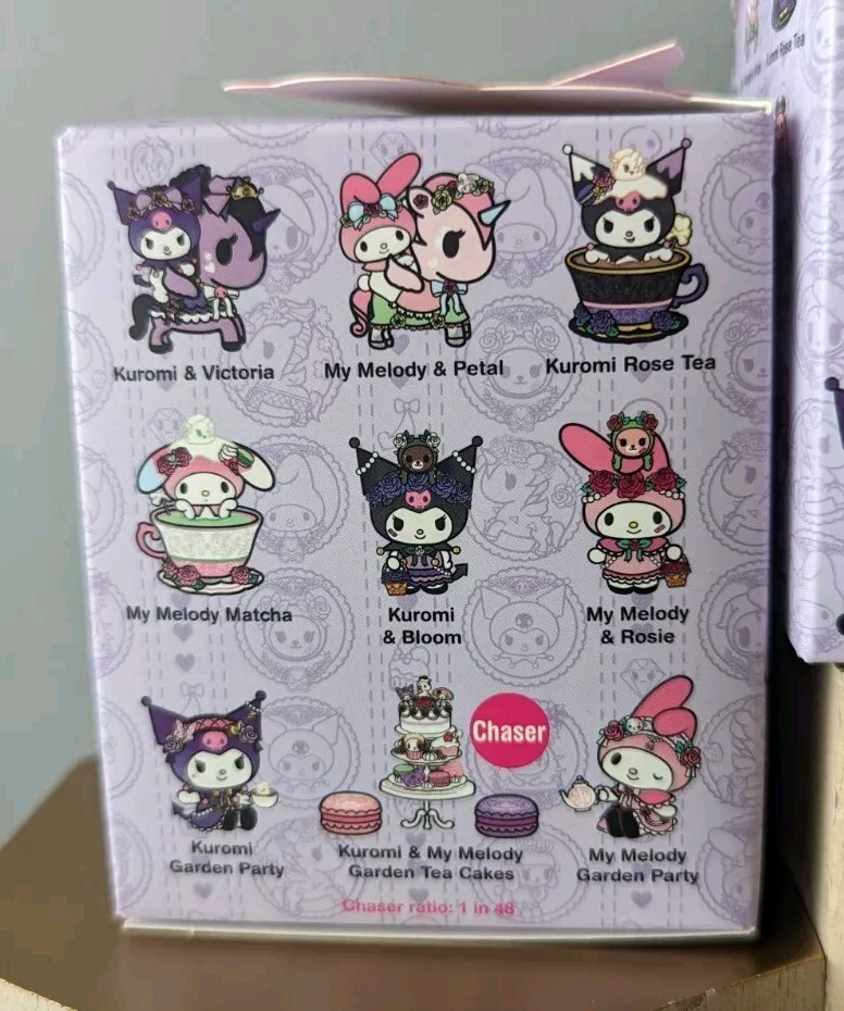 Kuromi in Rose Teacup Tokidoki Hello Kitty Series 4 Garden Tea Party w/Box