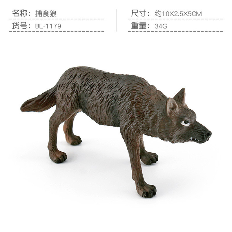 10pcs Simulation Wolf Wild Animal Figurines Wolf Ornaments Model Landscape Decor