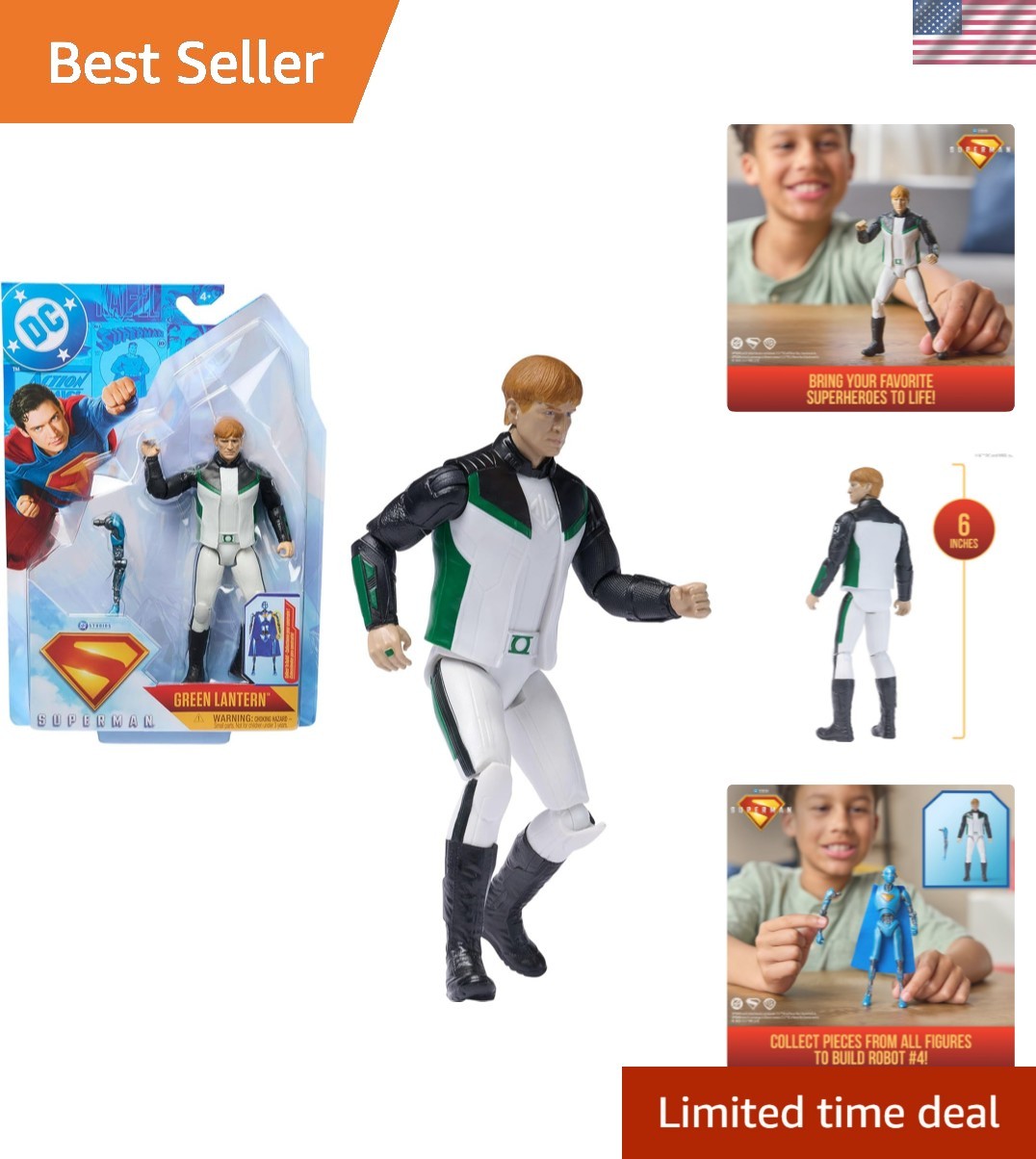 Green Lantern and Superman 6-Inch Action Figures – Kids&rsquo; Adventure Collection
