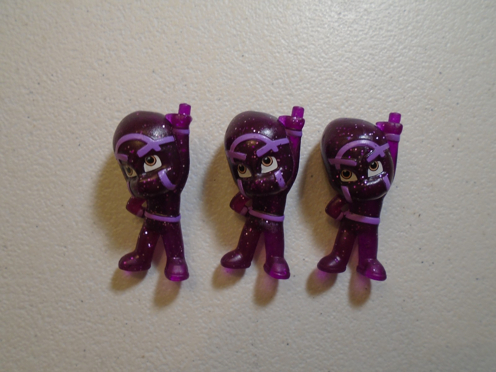 PJ MASKS NINJALINOS STACKING GLITTER PURPLE FIGURES ( 3 FIGURES ) FREE SHIP