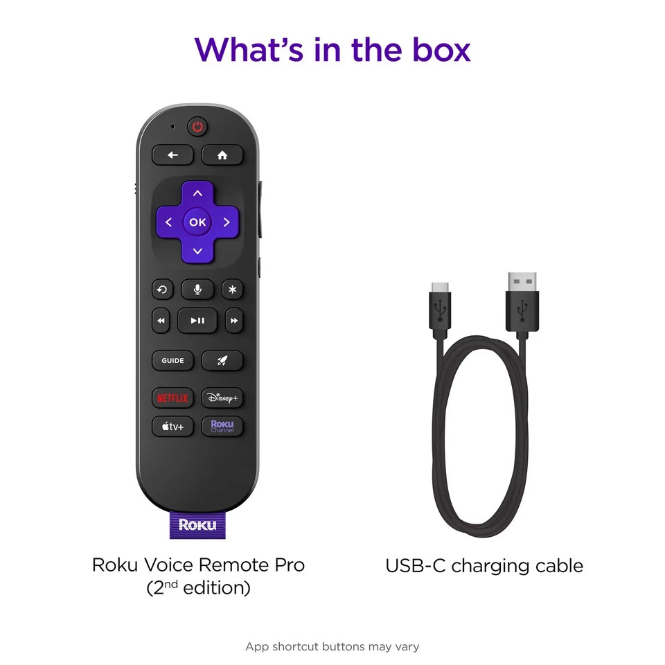 Roku Voice Remote Pro Wireless Remote Control with Rechargeable Battery