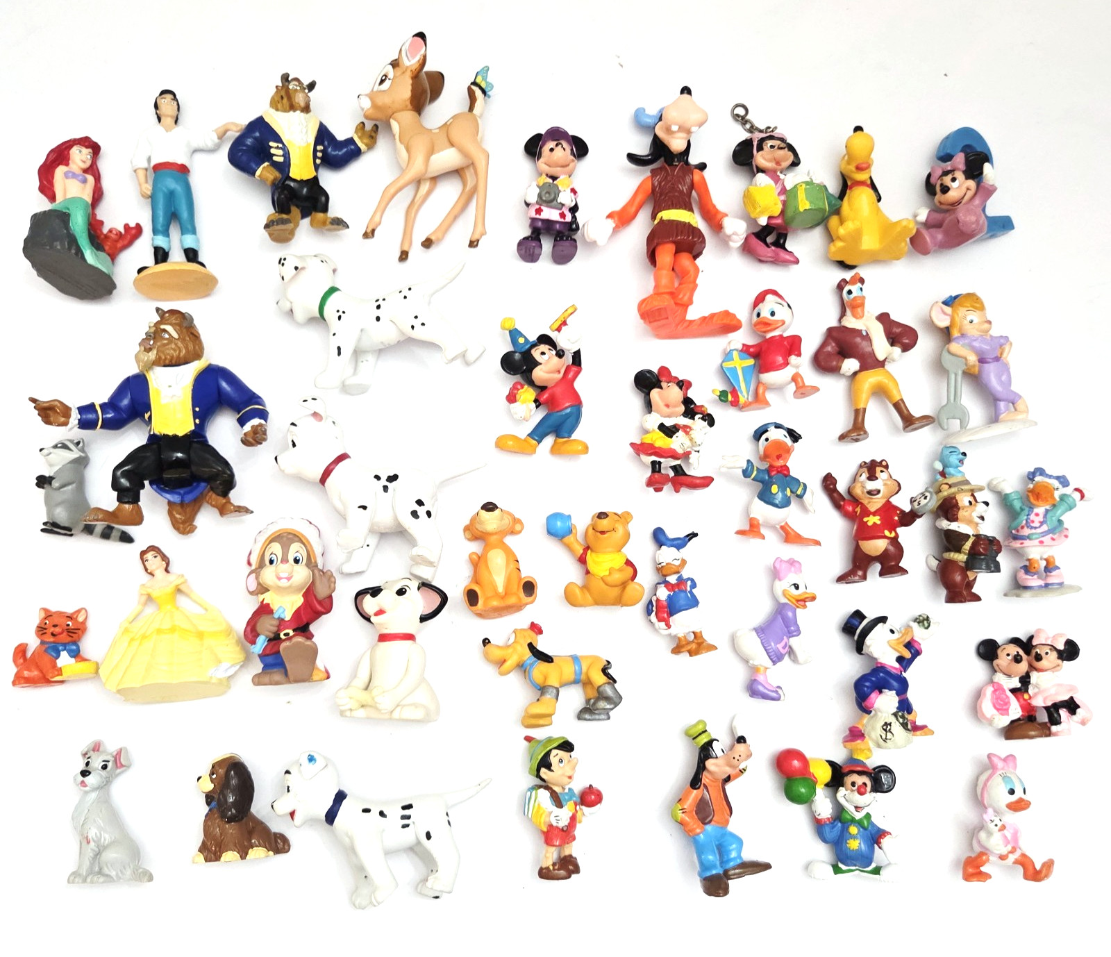 Vintage Disney PVC Figures Lot Mickey Minnie Donald Goofy Princess Cake Toppers