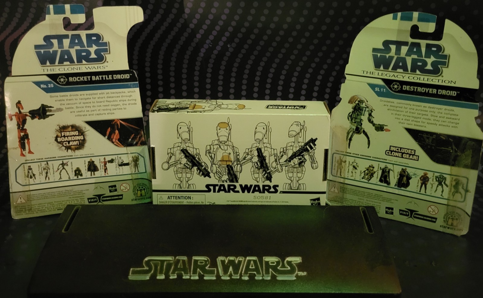 Hasbro Kenner Star Wars, Battle Droid 4-Pack, Destroyer & Space Droid, Factory