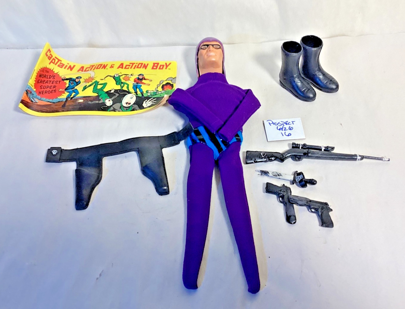 Vintage 1966 Ideal Captain Action phantom outfit and accessories action figure