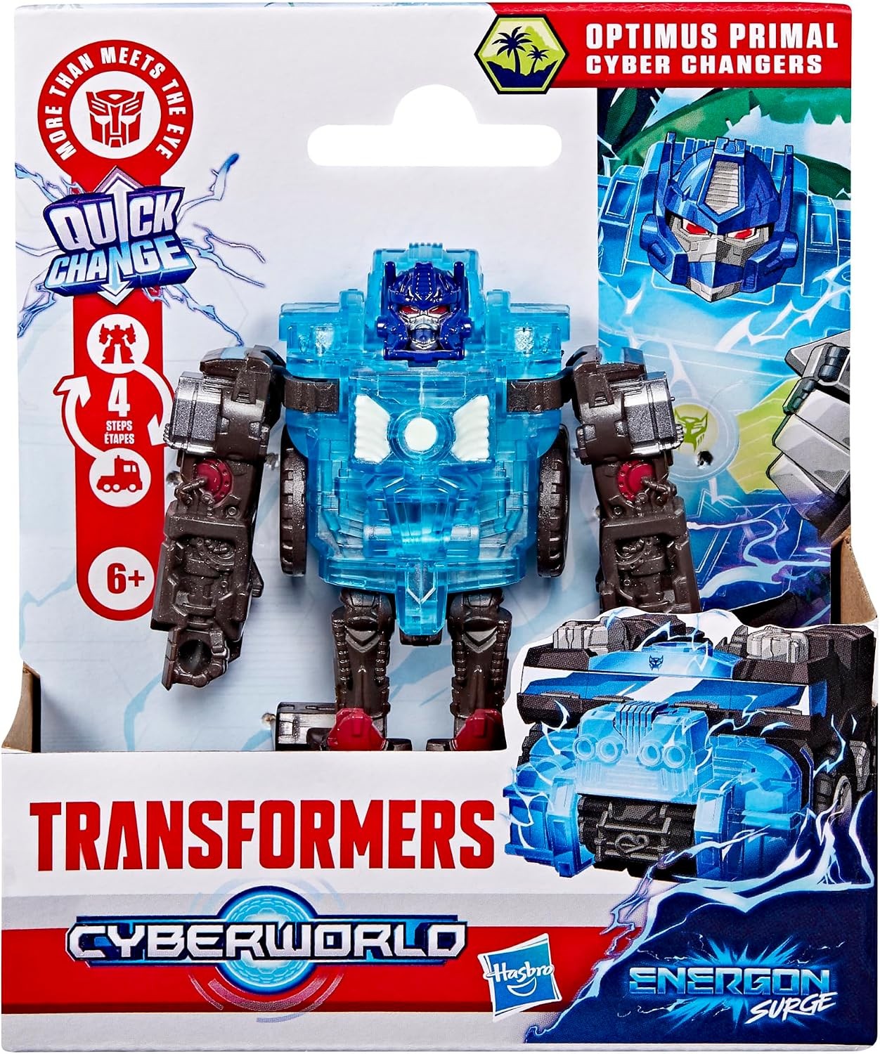 Transformers CYBERWORLD Optimus Primal Cyber Changers Energon Surge 4-Inch