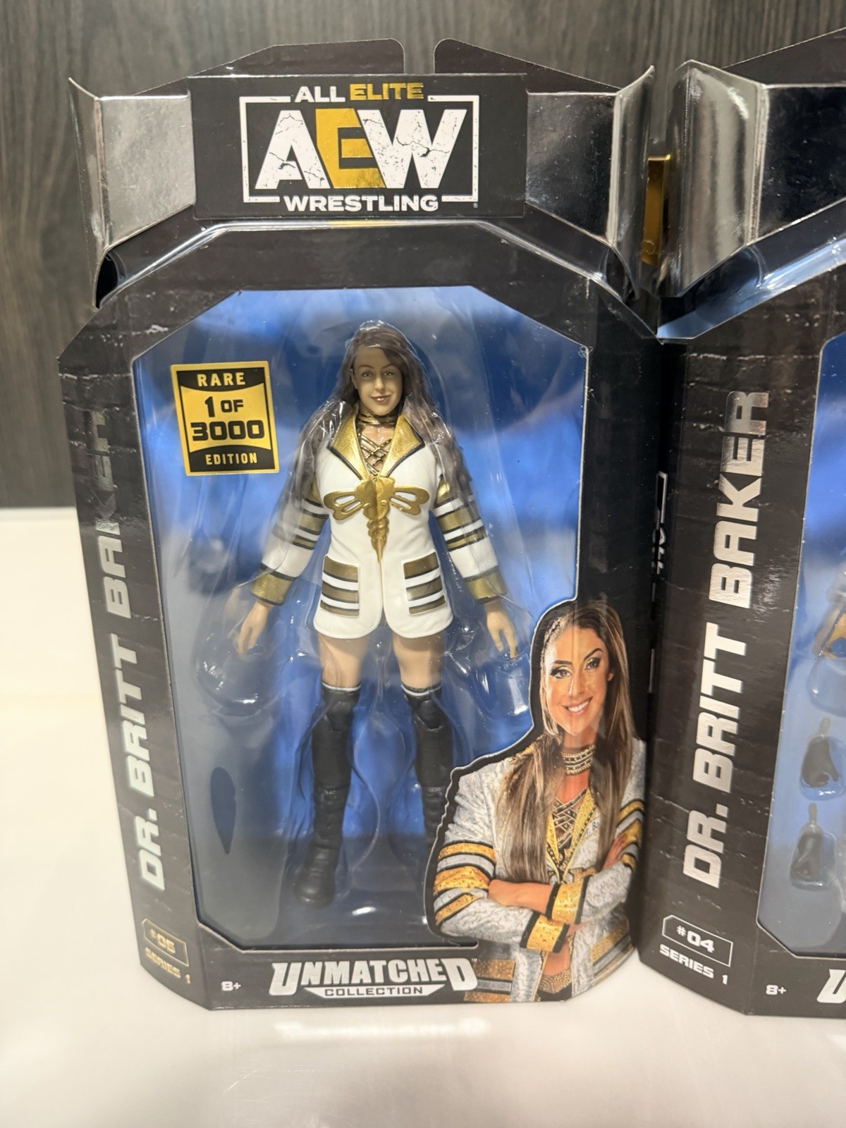 AEW Jazwares Lot (6) Dr Britt Baker 1/3000, Thunder Rosa Unmatched Unrivaled