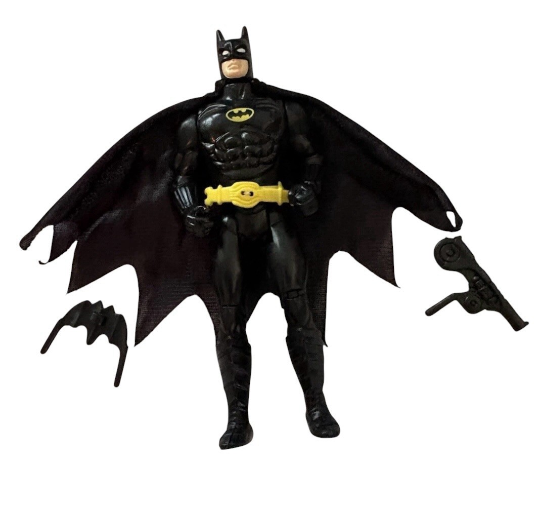 Vintage 1989 Toy Biz 5&Prime; Batman Action Figure w/Working Bat Rope Belt