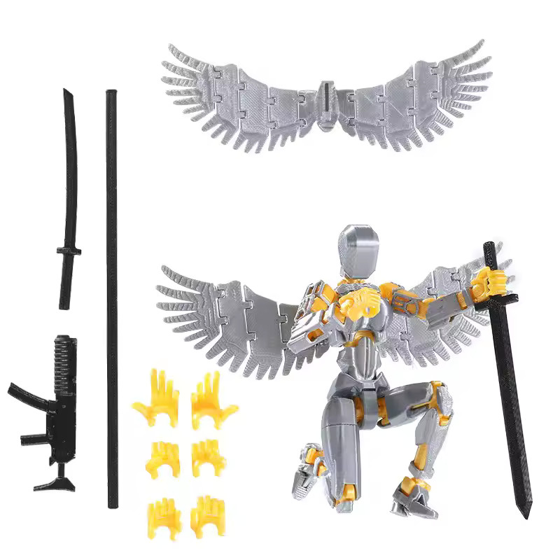T13 3D Action Figure Set (Assembly Completed)Dummy Robot Titan 13 Grey