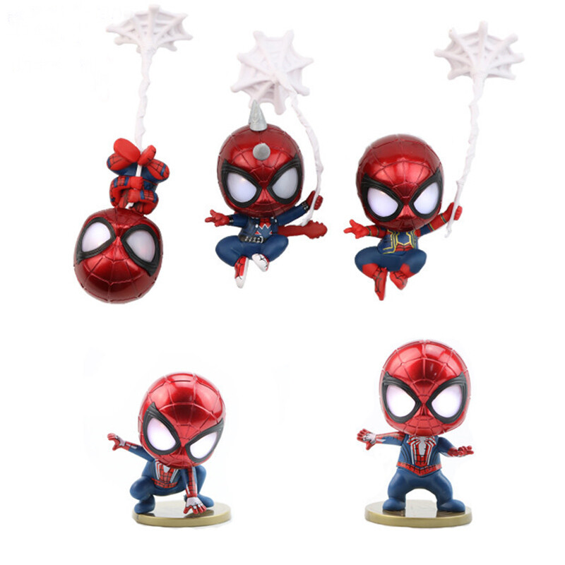 5pcs/set Cute Spiderman MIni Figure Marvel Model Doll Figure Gift