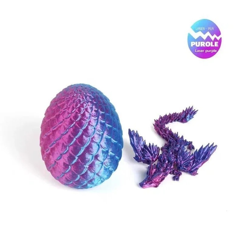 3D Printed Snake‑Egg Action Figure Moveable Rotating Desktop Toy & Stress‑Relief