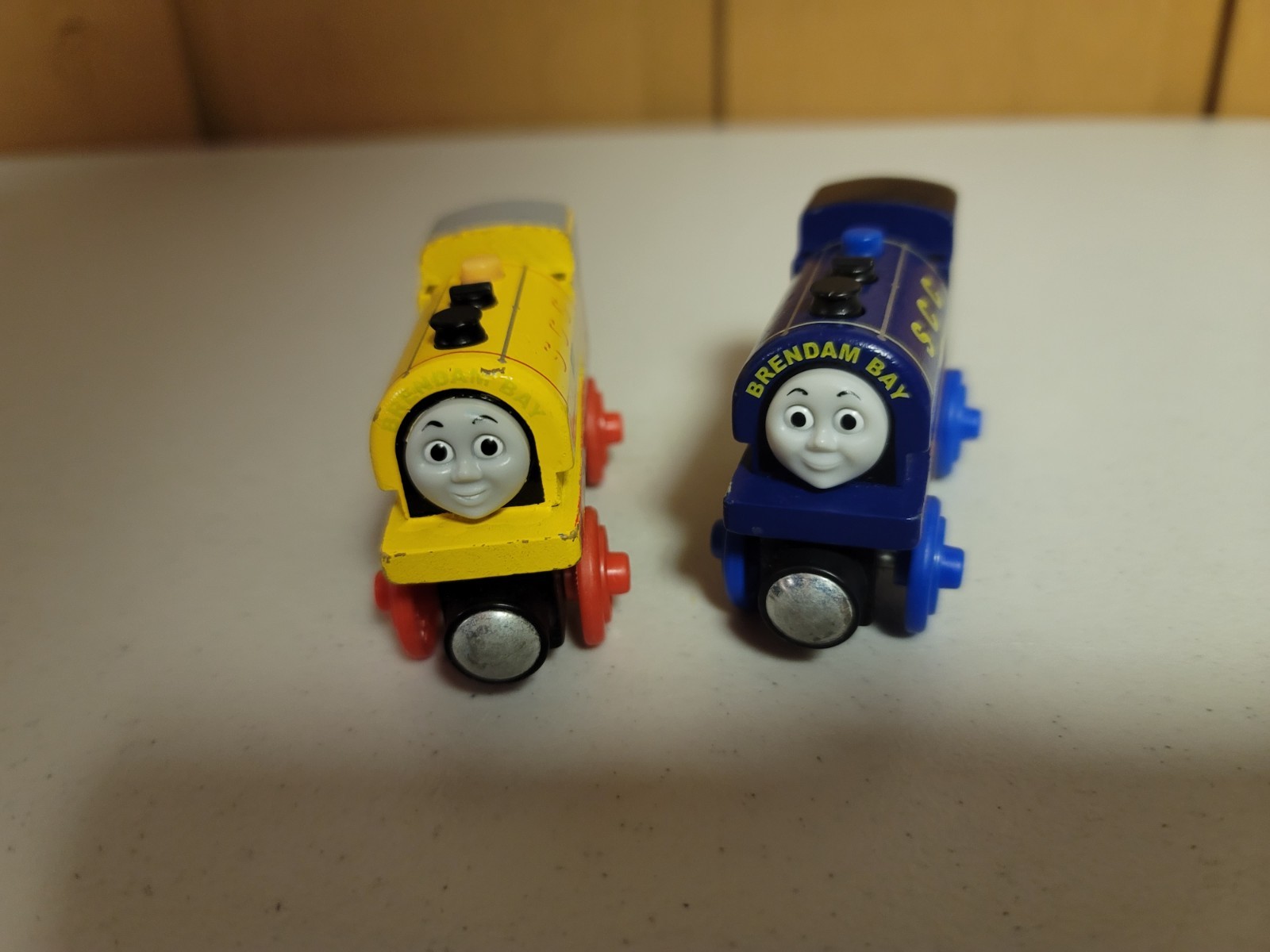 Thomas Wooden Railway Bill & Ben Twin Trains Fisher Price Very Good Condition