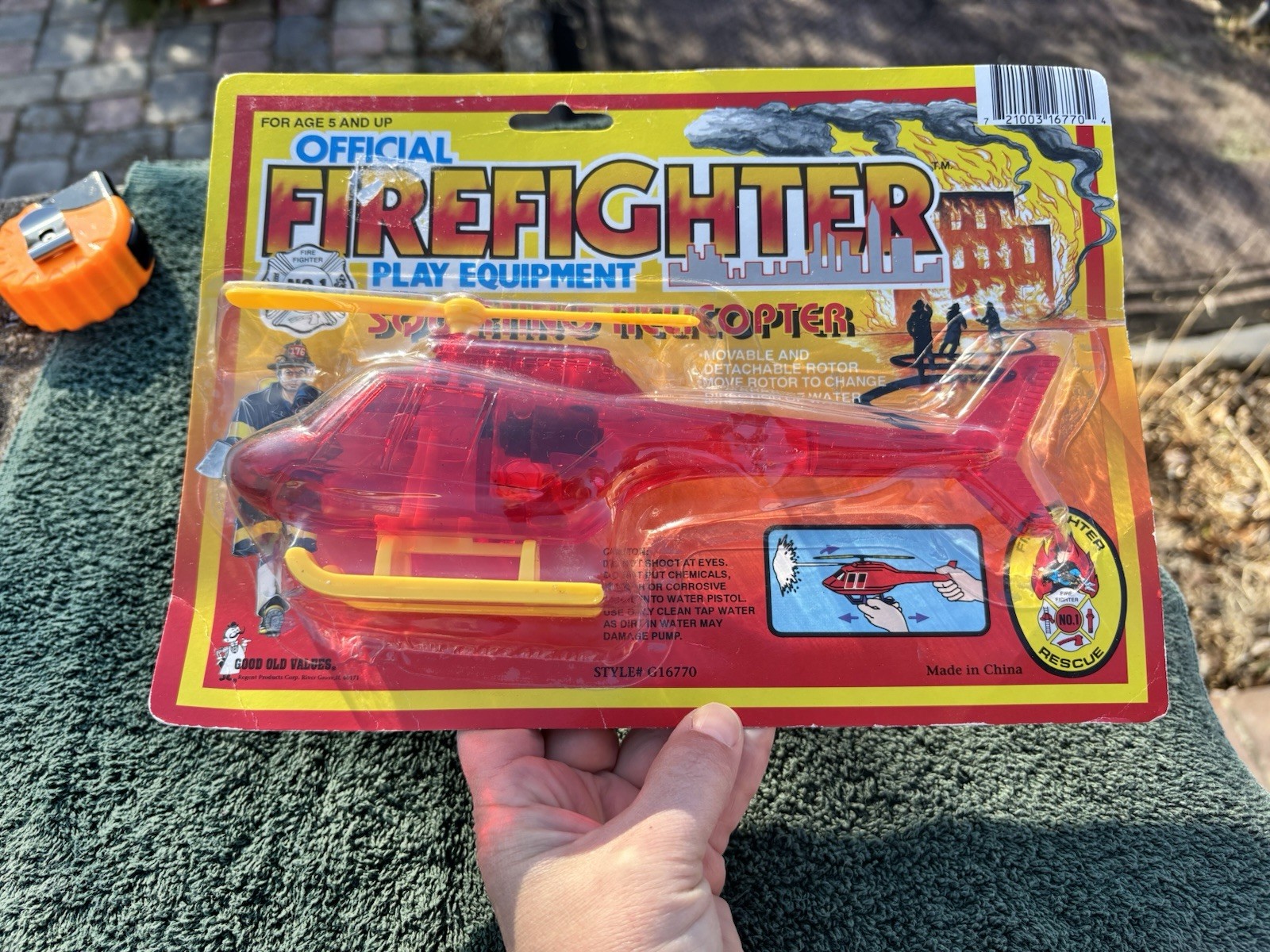 Official Firefighter Play Squirting Helicopter Toy Age 5 And Up New