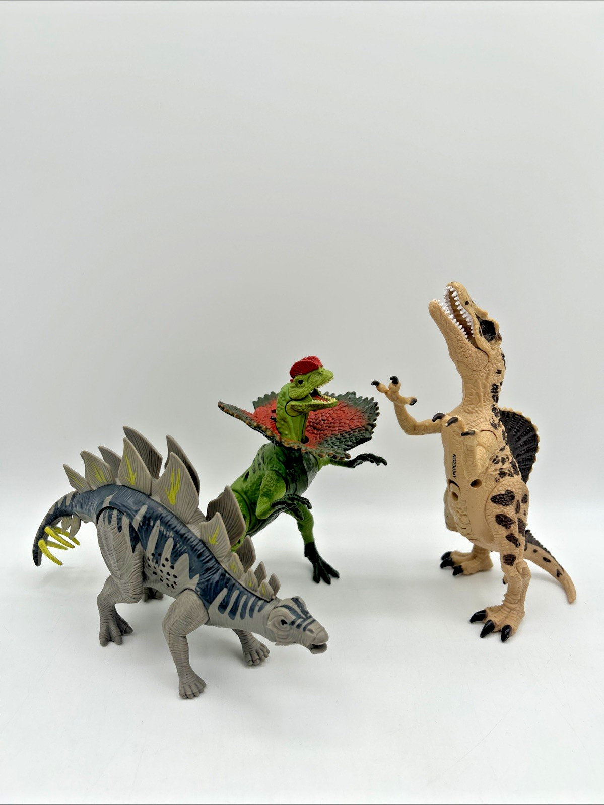 KID GALAXY DINOSAURS LIGHTS & SOUNDS FULLY POSABLE LOT Of 3 TESTED & WORKING