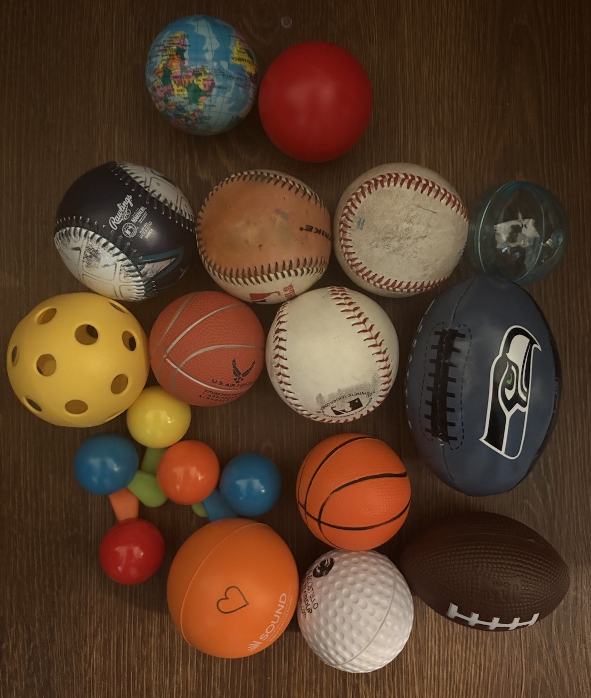 Lot Of Random Balls For Kids Bouncy Balls Baseballs Footballs And More