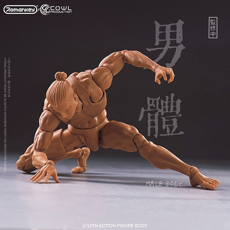 US Romankey 1/12 Yellow Super Flexible Man Body Male 6 »Joint Figure Doll Toy