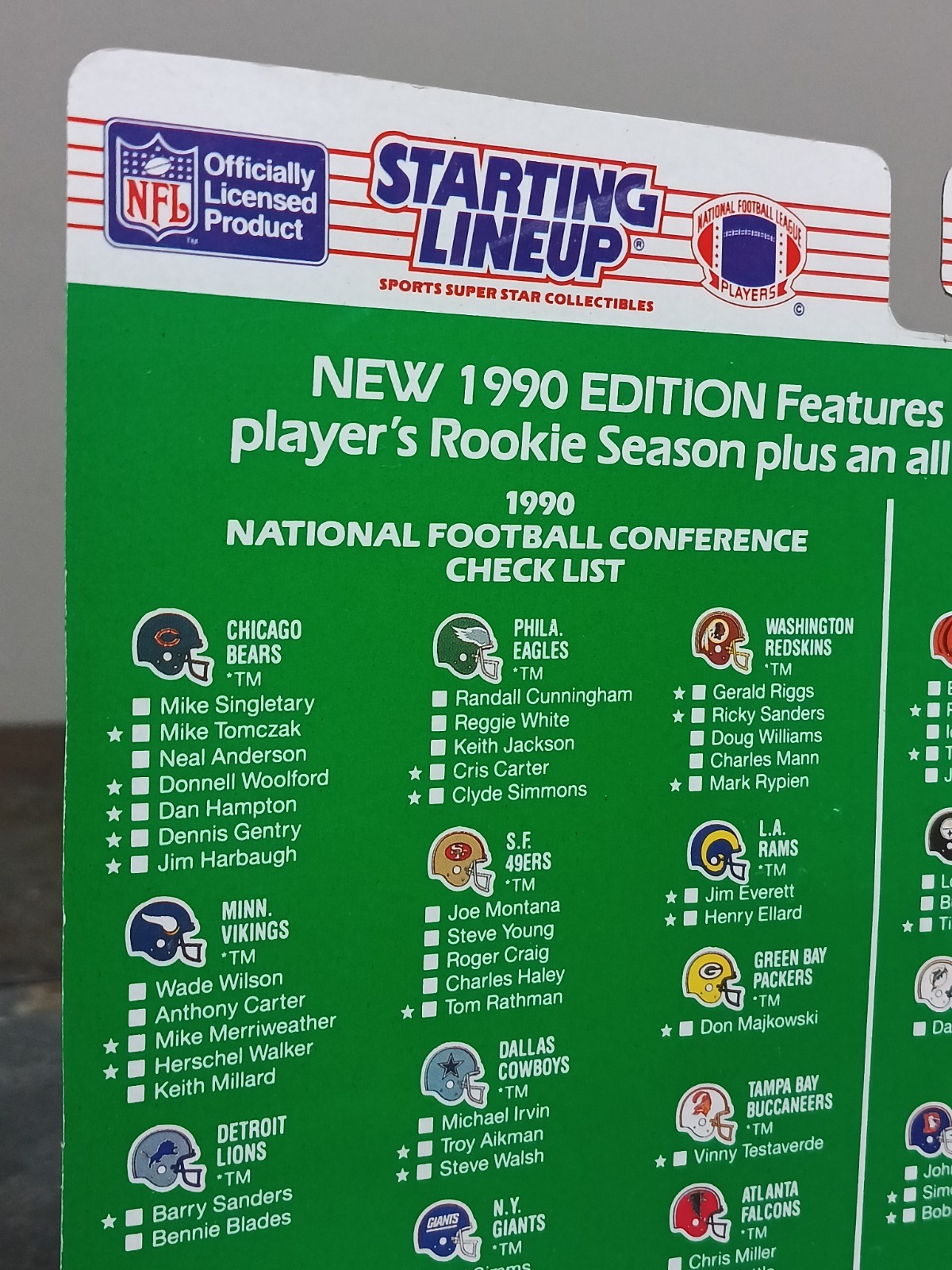 🏈1990 Kenner Starting Lineup NFL RANDALL CUNNINGHAM Philly Eagles Figure+Cards