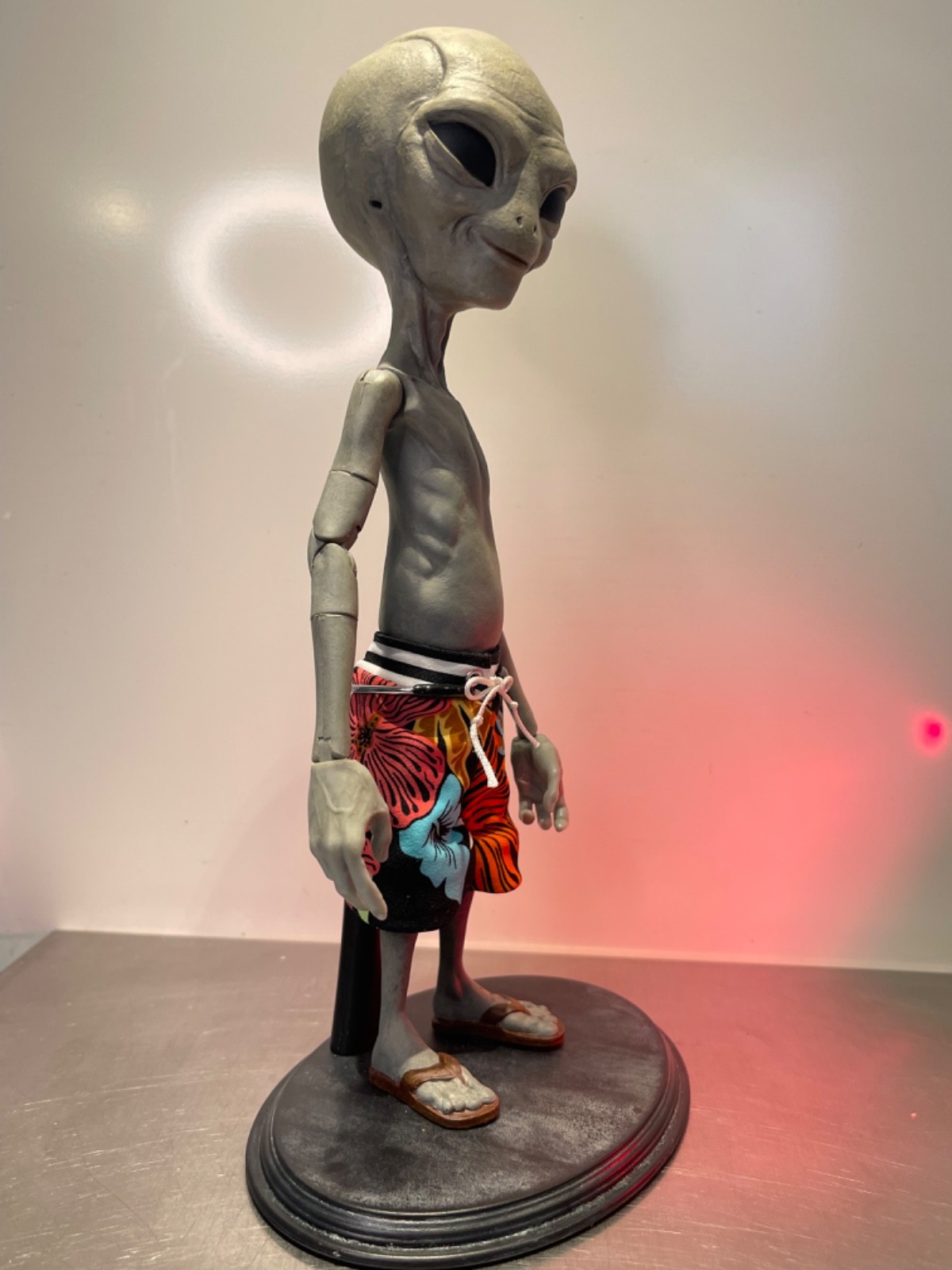 1:6 Scale Custom Grey Vacation Alien Figure 10&Prime; inch Area 51 UFO Art Statue OOAK