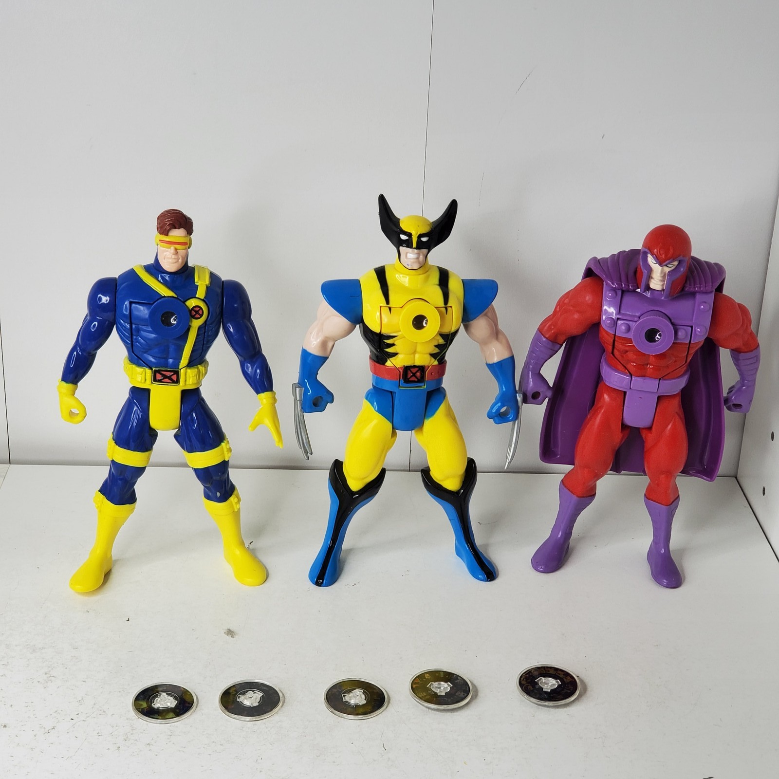 Vintage X-Men Projectors Figures Lot Cyclops Wolverine Magneto Marvel Working