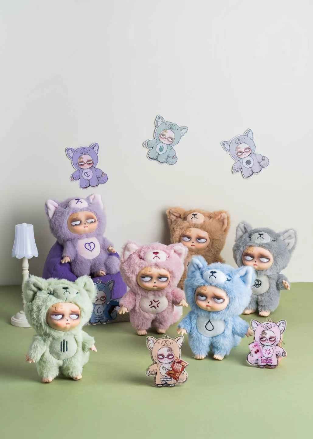 Sleepless Grumpipi Plush Pendant – Collectible Blind Box Keychain