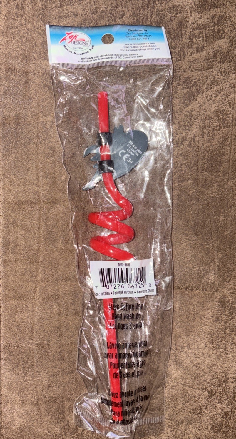 Batman The Animated Series Twist & Twirl Straw Topper Toy Collectible MIP 1998
