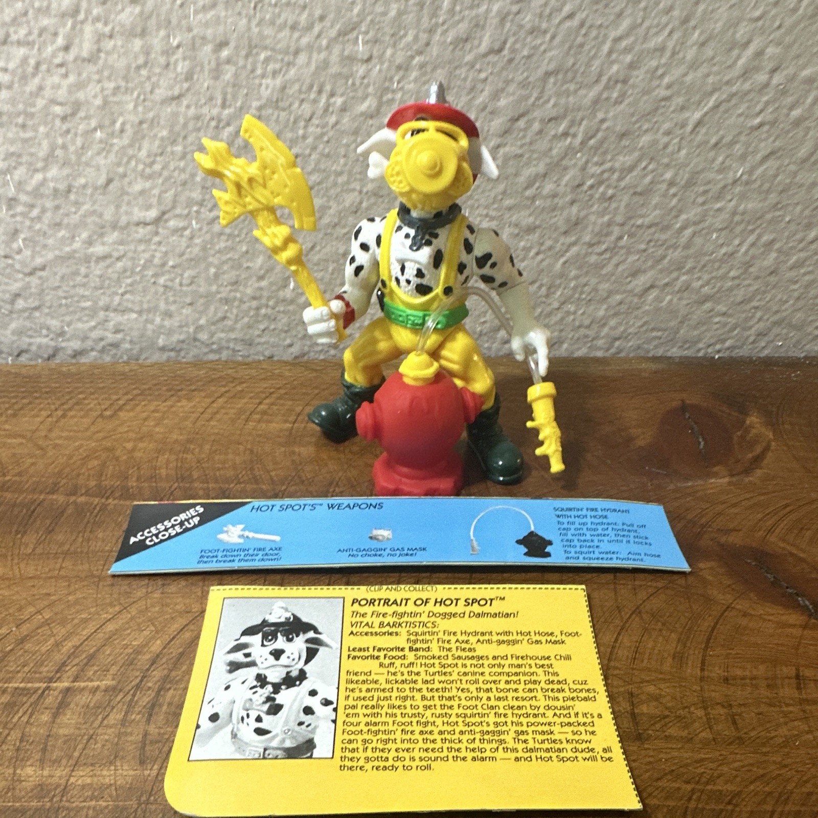 Clean Complete Hot Spot TMNT Action Figure w/ Axe, Fire Hydrant & Hose