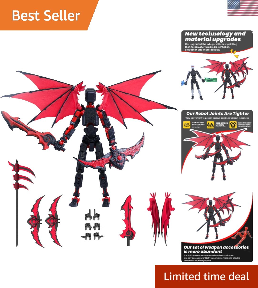 Dummy 13 Titan Robot Action Figure – 3D Printed with Cool Accessories – All Ages