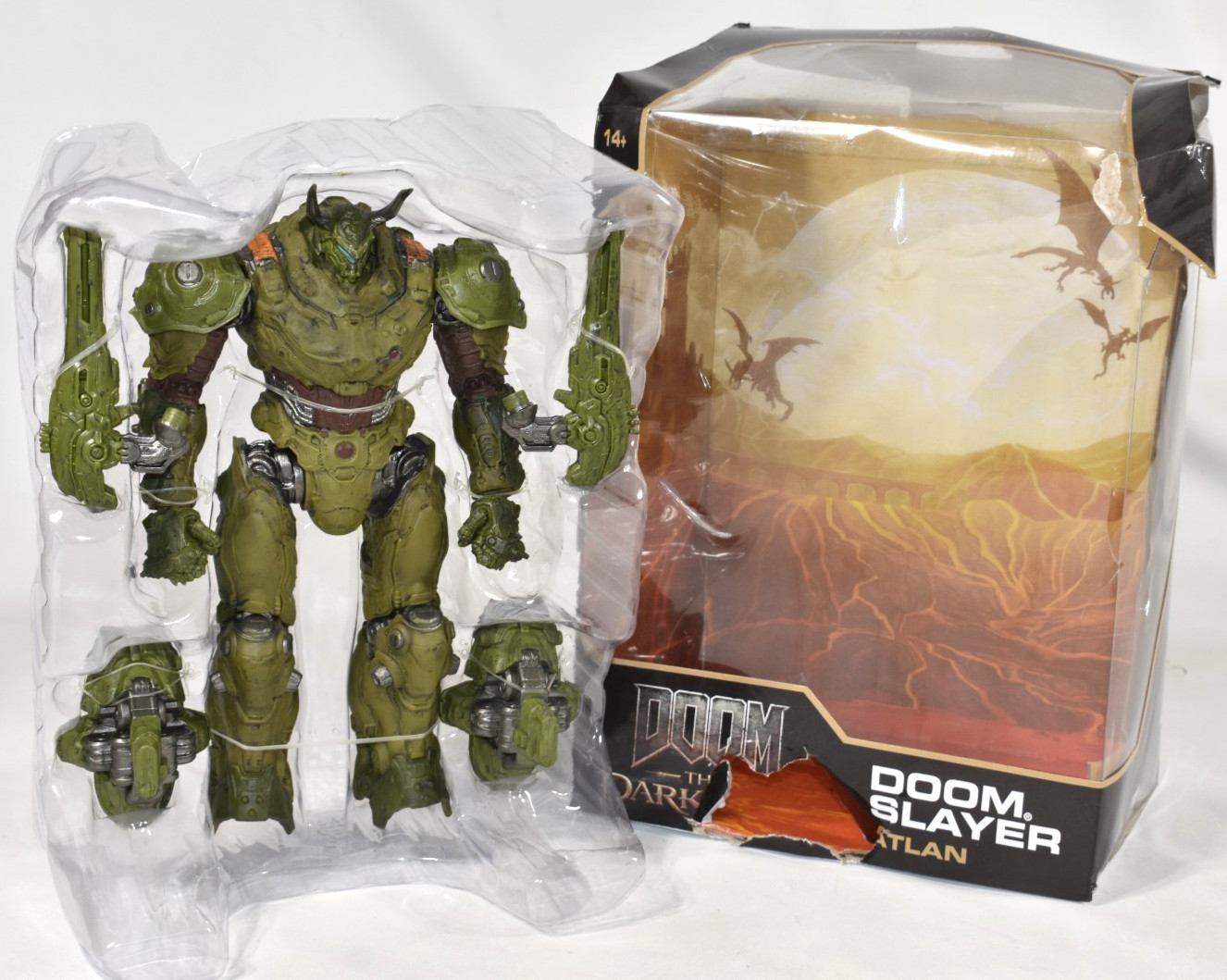 McFarlane Doom Slayer Mech Suit The Dark Ages 12&Prime; DAMAGED BOX – READ
